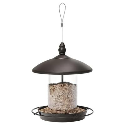 Comedouro de Pássaros de Ferro para Jardim Externo Observação de Pássaros Selvagens Comedouro Suspenso com Teto para Estação Segura de Alimentação de Pássaros no Quintal