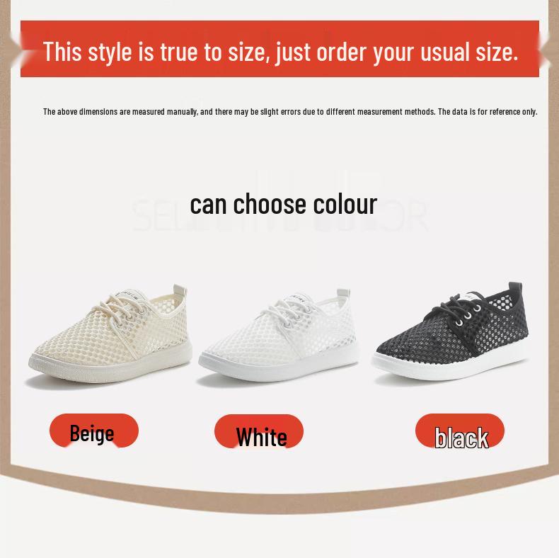 Women's Summer 2026 White Mesh Breathable Lightweight Sports Casual Shoes