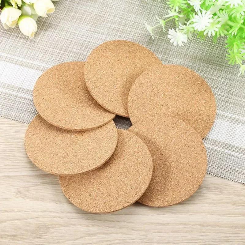 50/100Pcs Cup Mat Natural Cork Coasters Placemats For Table Kitchen Accessories Round Coffee Tea Cup Mats Desktop Decoration
