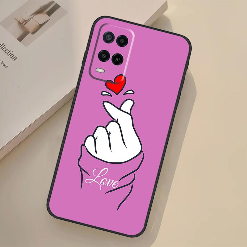 Love On The Finger Kpop Case For Oppo A17 A57 A77 A74 A54 A94 A78 A98 A18 A60 A80 A40 A38 A58 A96 A76 A16 A15 A5 Pro