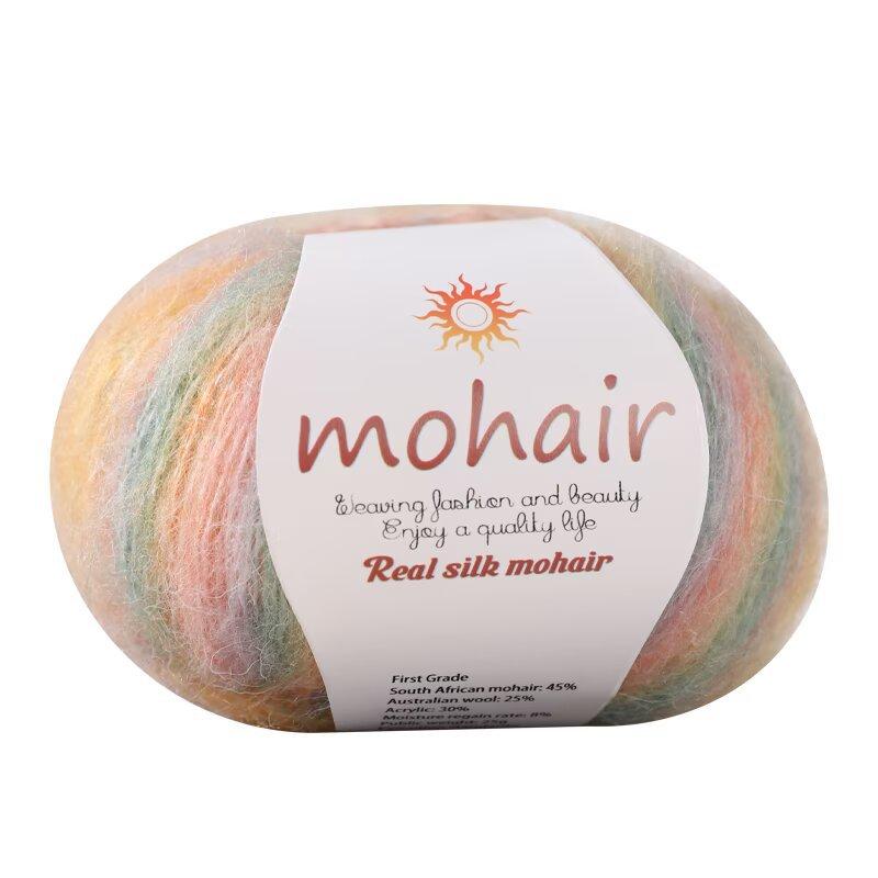Segmented Dyed Mohair 25G Ball Hand-Woven Sweater Hat Ball Silk Mohair Thread
