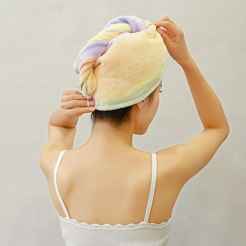 Microfiber Hair Drying Wrap Towel for Women Turban Fast Dry Multicolored 1 Count (Pack of 1) красный
