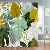 Green Plants And Leaves Tropical Leaf Shower Curtain, Bathroom Decorative Shower Curtain, Print Fabric Home Curtain With Hooks