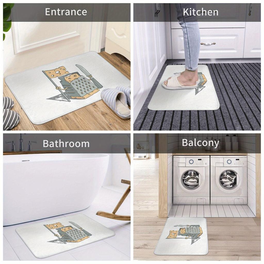 A Non-Slip Door Mat, Rectangular Polyester Welcome Mat, Machine Washable, Lightweight, Suitable for Living Room, Kitchen, Corrid