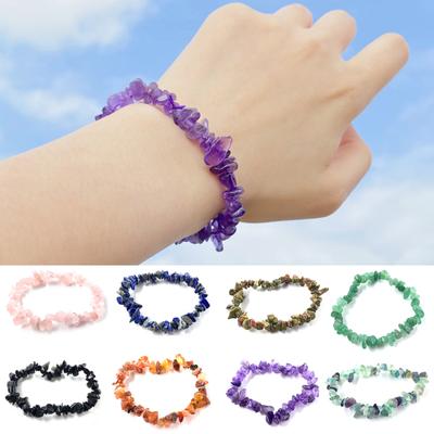 Unregelmäßig geformtes Steinarmband All-Match Natur Elastisches Seil Damenarmband Handdeko