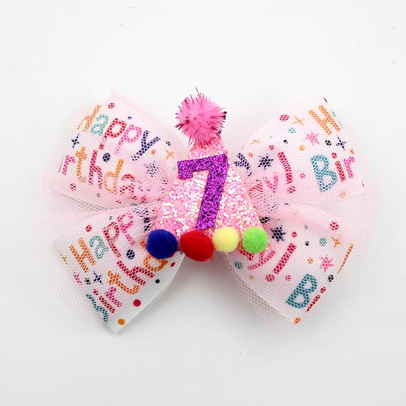 New Sprinkle Confetti Hair Bow Clip - First Birthday Pink Party Decoration For Baby Girls, Ice Cream Theme 1st Birthday
