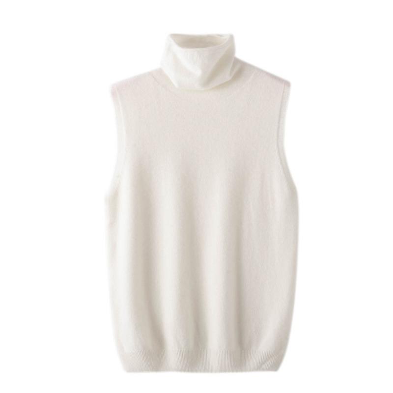 Sleeveless Pullovers Turtleneck Sweater Waistcoat Wool Knitwear Spring Autumn Winter Fashion Vest Tops