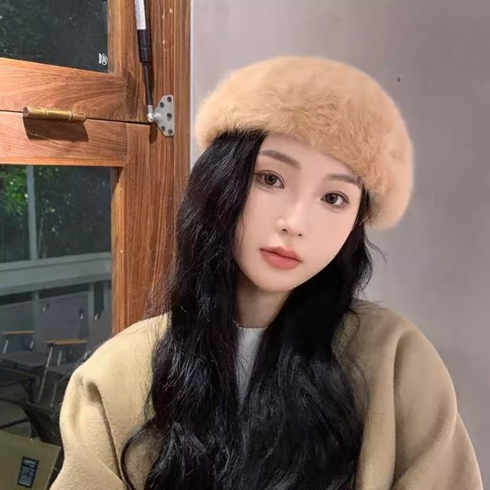 Cloud Painter Caps Plush Artist Hat Elegant Women Berets  Winter