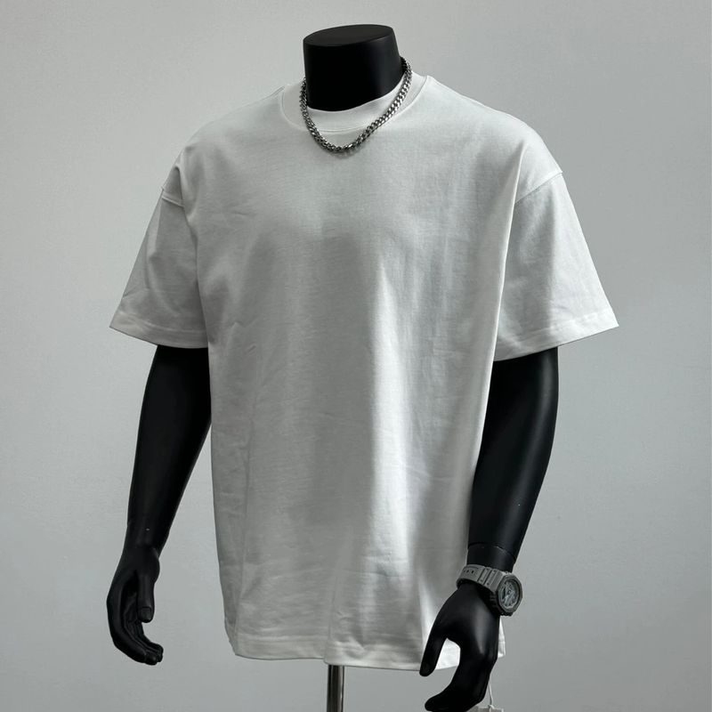 

Big Sale Missing ~ Export Tail Goods Surplus Goods Heavy Weight Pure Cotton Short-Sleeve T-shirt Men and Women Same Style Loose All-Matching Top White M