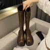 Fashion 2025 Women's Fashionable and High-quality Long Boots Large Size Spring New Coarse Heel Knight Boots Round Toe Rubber Outsole