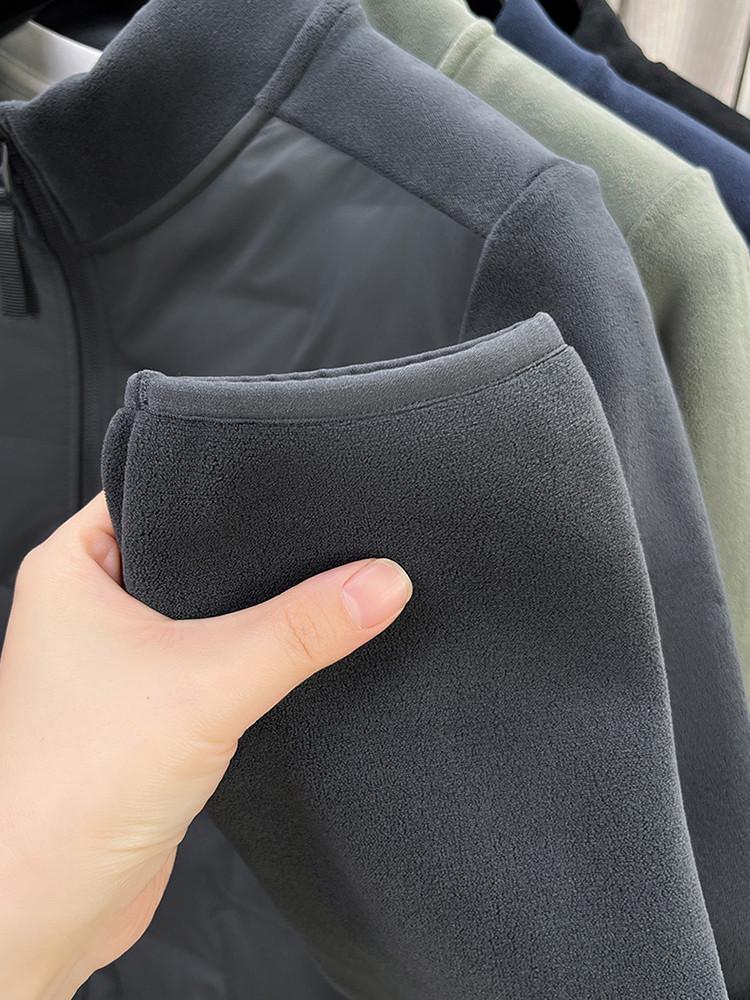 Men's Lightweight White Duck Down Jacket, Stand Collar, Thick, Warm Fleece, for Autumn and Winter.