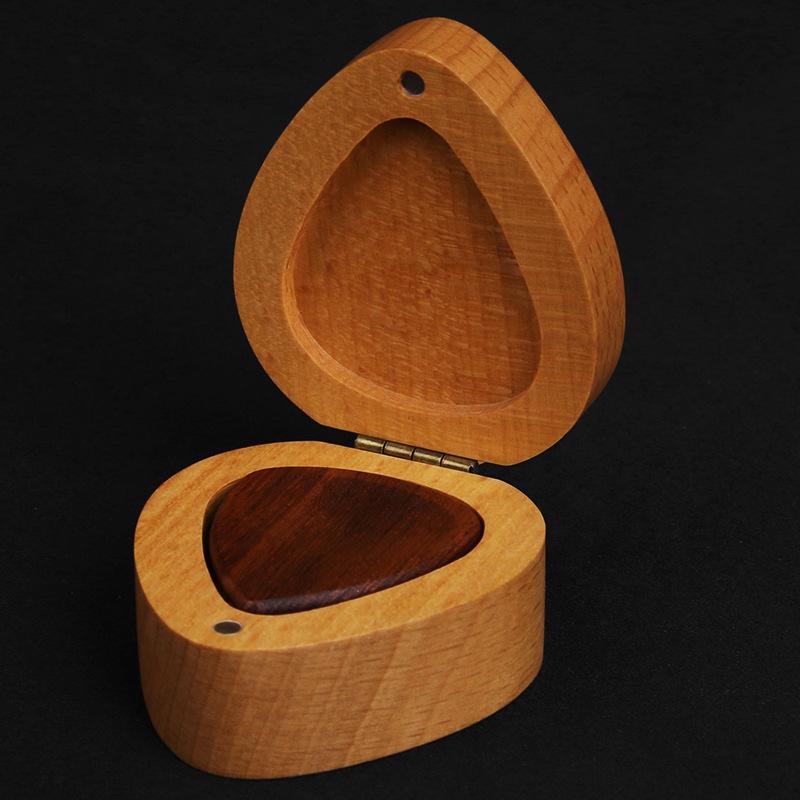 Handmade Solid Wood Guitar Pick Set: Ebonite Folk Plectrum, Groove Anti-slip Jazz Picks with Personality Box.
