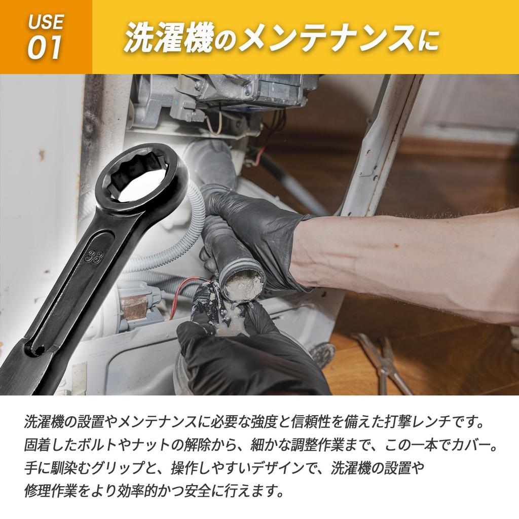 Mitoland 36mm Open End Impact Faucet Washing Plumbing DIY Wrench, Wrench, Wrench, Spanner, Wrench, Bolt, Machine, Car, Motorcycle, Repair, Cleaning,