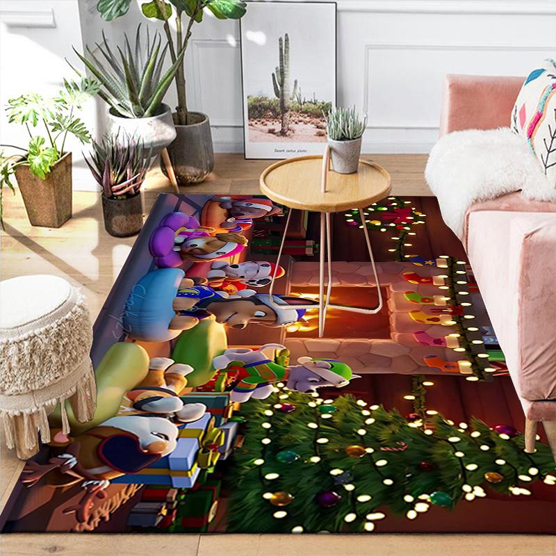1Pc Christmas Night Rug Office Carpet Indoor Outdoor Doormat Nonslip Soft And Comfortable Living Room Christmas Halloween Gift D91859