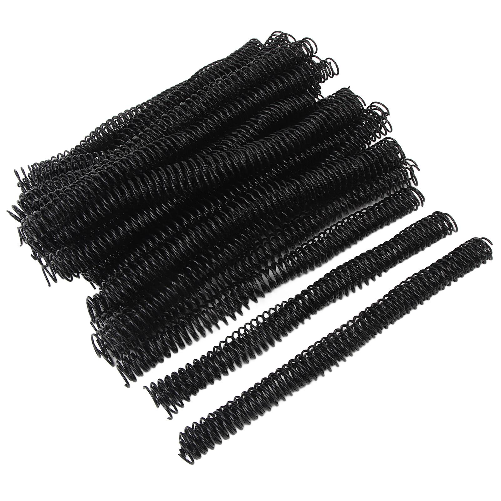 

100PCS Spiral Binding Coils 16mm Diameter 48 Teeth 4:1 Binder Combs Spines for A4 Paper Black