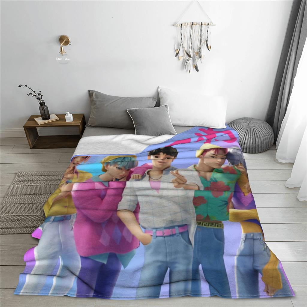 Super Warm BlanketBoy Girl Airplane Travel Saja Boys K Pop Demon Hunters Throw Blanket  Flannel Bedspread For Novelty Bed Cover