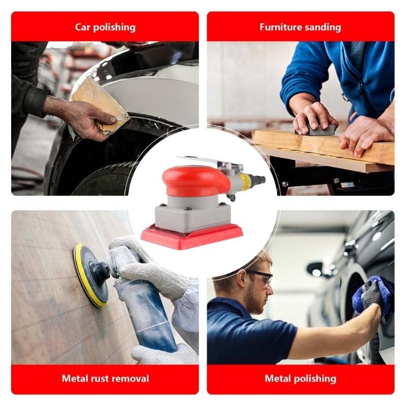 Heavy Duty Air Powered Square Sander Size Precisions Sanding Tool For Tight Spaces Woodworking Metalworking