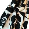 2025 Women's Light Luxury Black & White Camellia Shawl Cardigan - High-End Versatile Spring/Summer Scarf