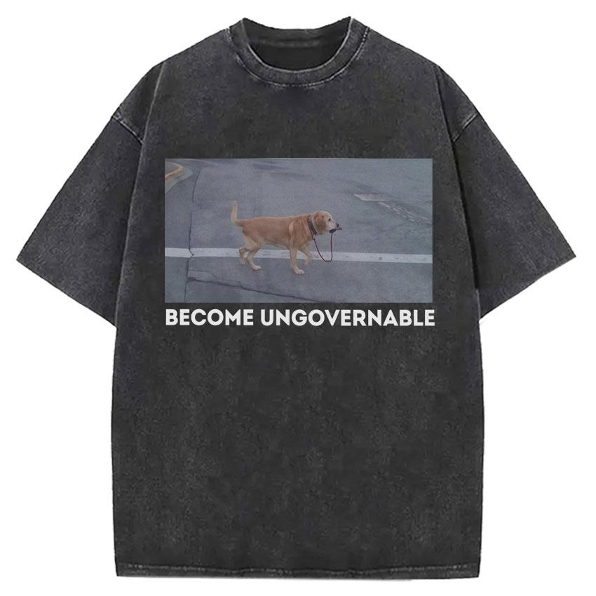 Funny Smoking Dog Cooking Tshrit Vintage Washed Tshirt S Oversized Loose Cotton Harajuku Tee Shirts Casual Streetwear Unisex