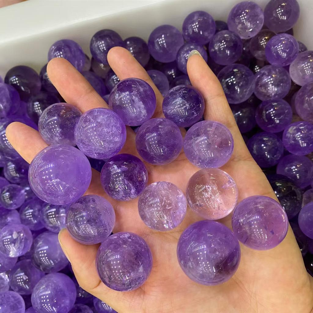 1 Stück Natürlicher Amethyst Quarzstein Kugel Kristall Fluorit Kugel Heilstein