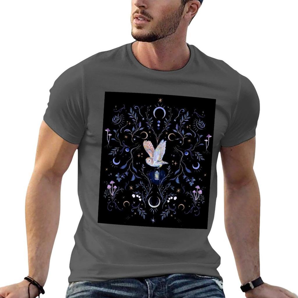 Owl Moonlight TShirt Man Graphic T Shirt Essential T Shirt TShirt