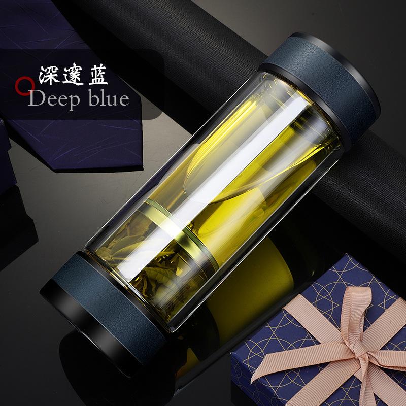 1PC,320ml Glass Tea Cup With Filter,Double Layer High Strength High Borosilicate Glass,Heat Resistant,High-end Gift Water Bottle