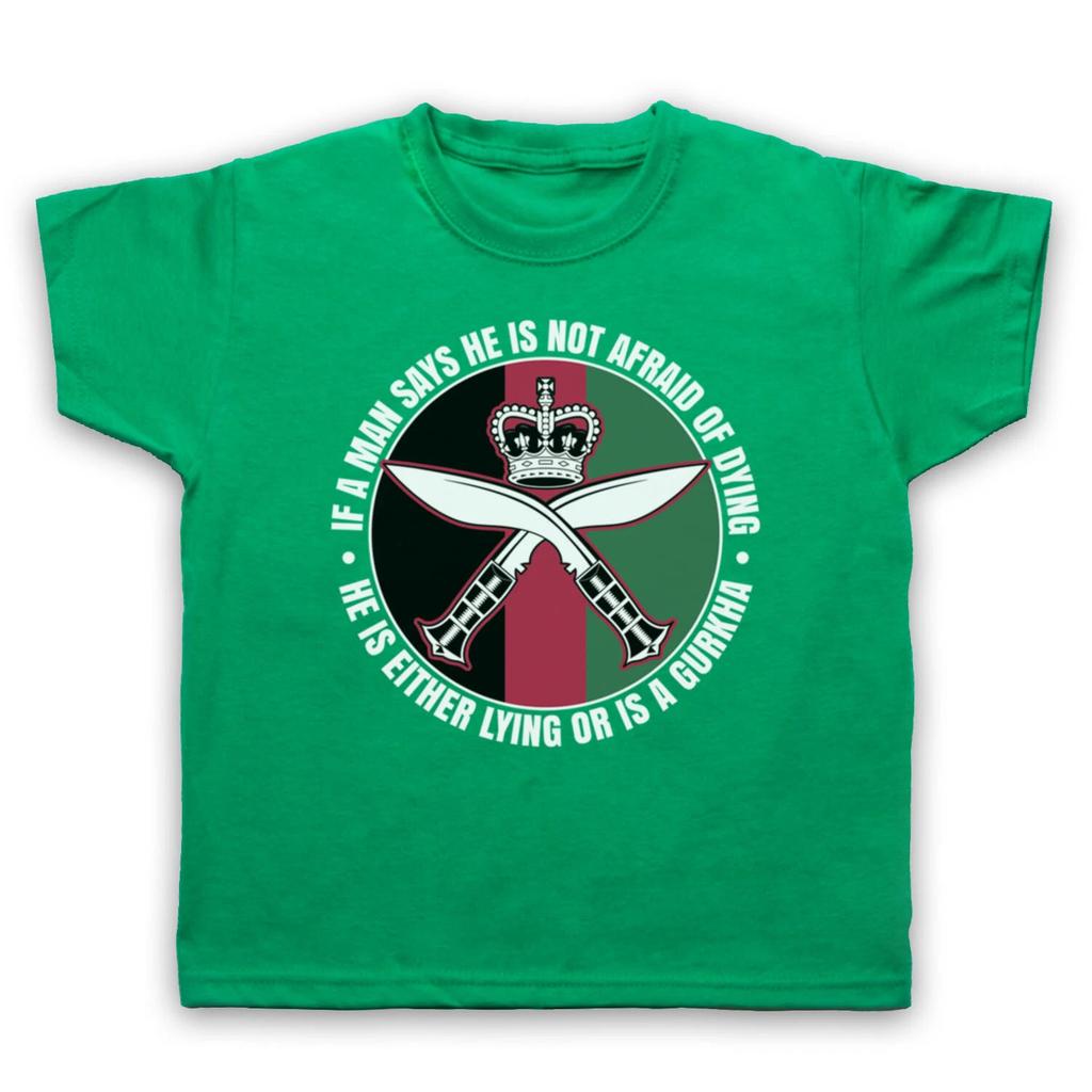GURKHA SAM MANEKSHAW QUOTE ARMY SLOGAN KUKRI NEPALESE KIDS CHILDS Boys Baby Children T-shirt