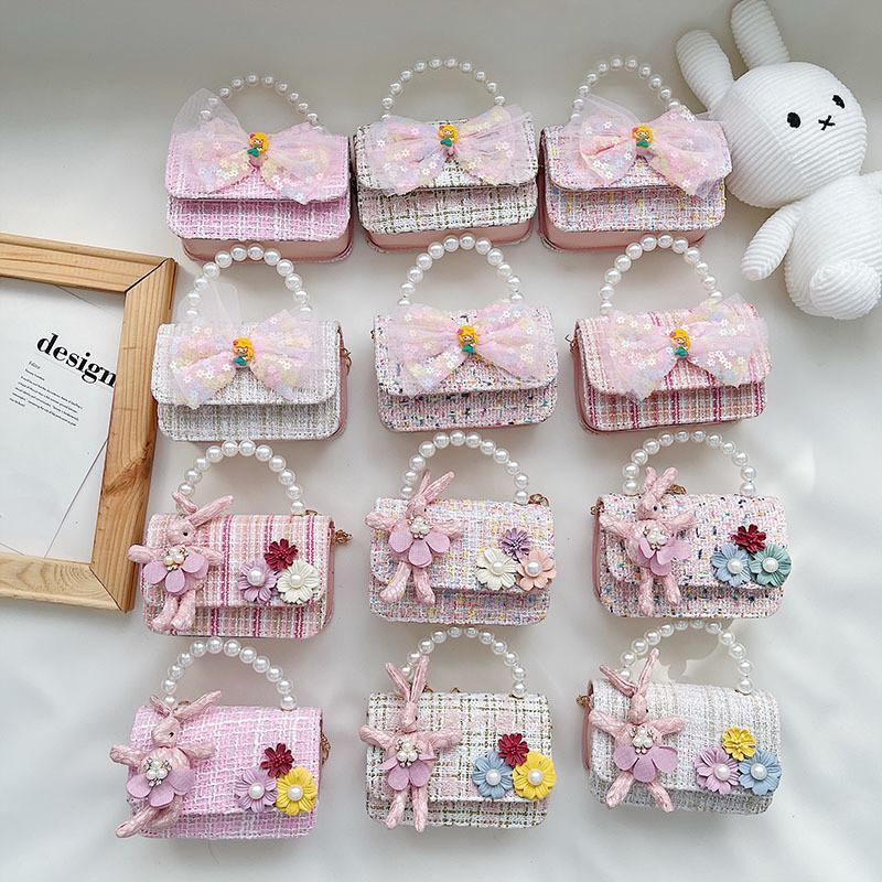 Stylish Kids Crossbody Bag With Bowknot Pearl Detail Charming Chic Design For Little Girls