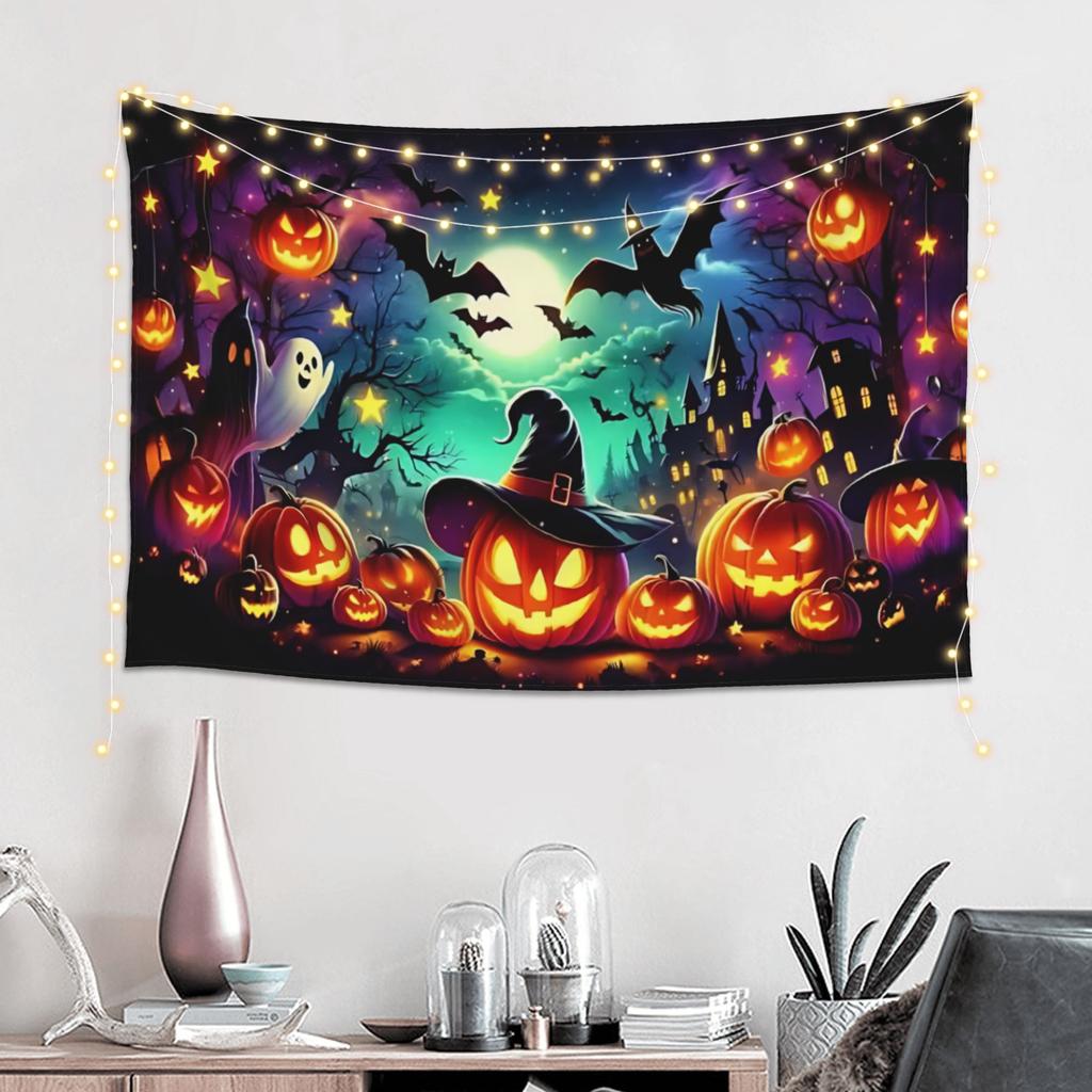 Halloween Witch Party Night Print Tapestry Room decoration Home Decoration Tapestry Decor Accessories Cute Room Decor