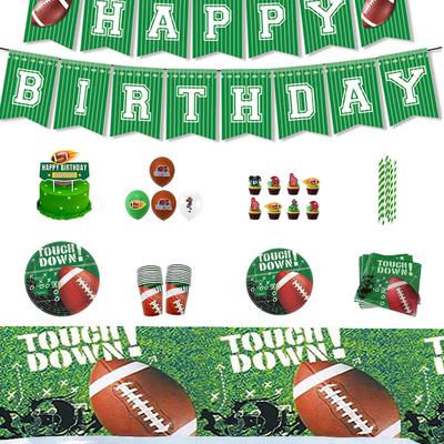 Rugby Birthday Party Supplies Disposable Tableware Paper Plates Paper Cups Paper Towels Boys Birthday Party Decorative Tablecloth