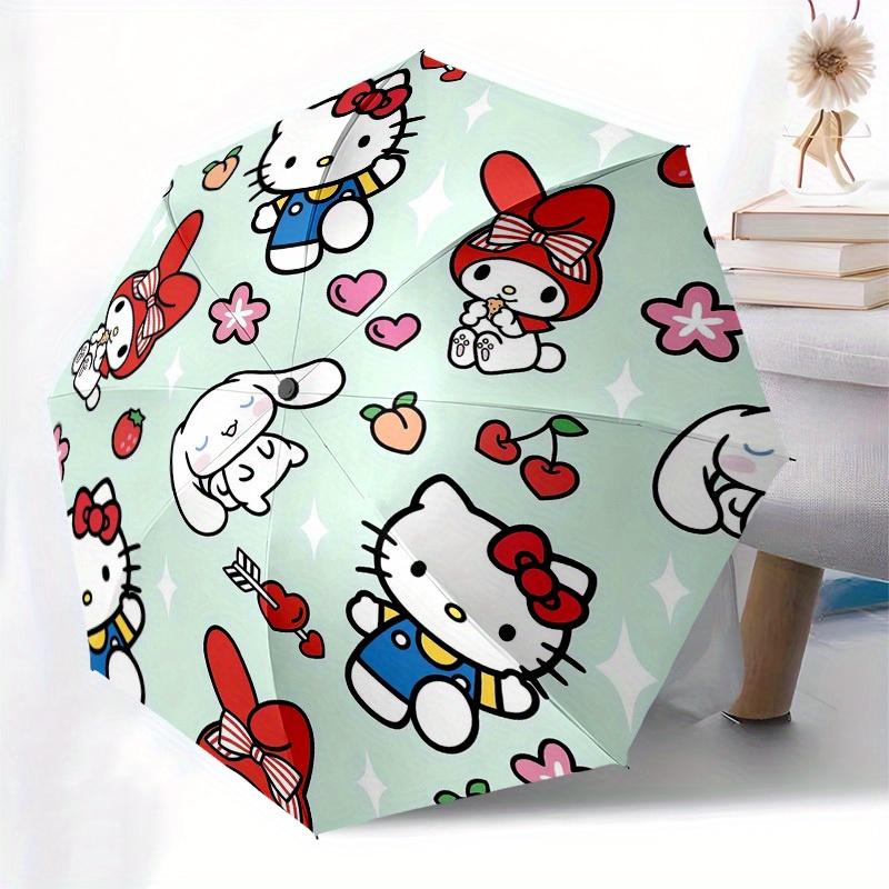 1pc Hello Kitty Pattern Umbrella with Plastic Handle,Suitable for All Seasons Home Travel Outdoor UmbrellaSanlio265