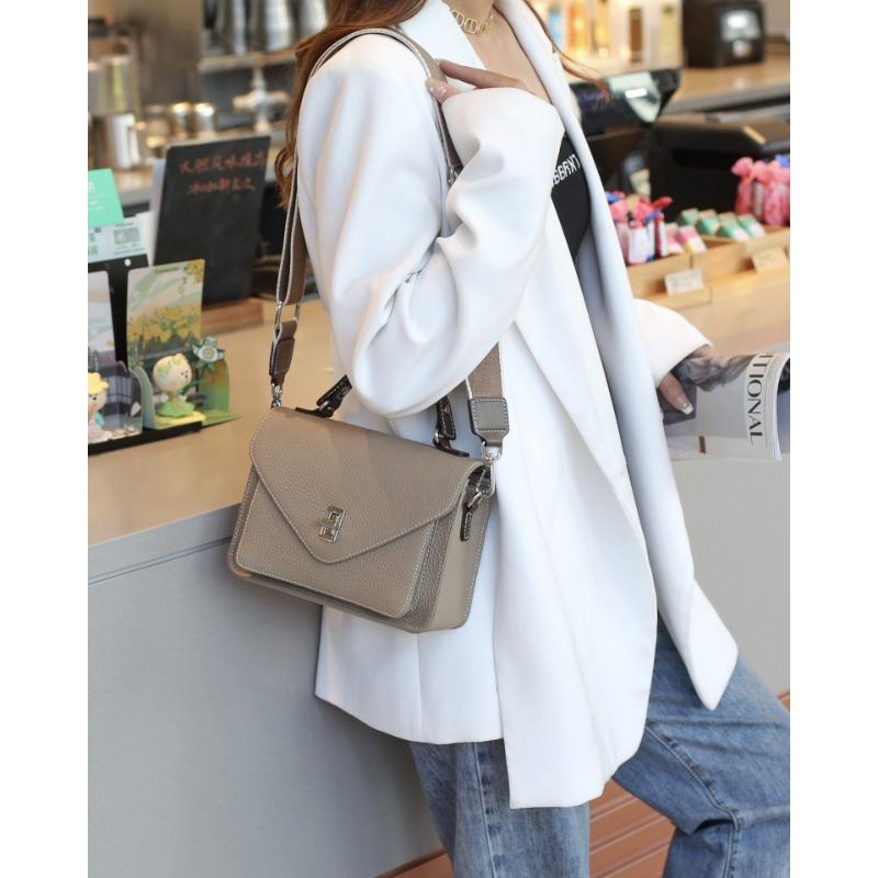 Genuine Leather Women's Bag Handbag for Women's Commuting Bag Summer New Postman Bag French Crossbody Bag Small Square Bag