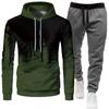 Mens Hooded Sweatshirt Jogger Pants Set Casual Sportswear Outfit