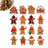Detailed Die Cut Christmas Ornaments 12/16/24PCS Wooden Ornaments, Gingerbread Man & House Hanging Decorations, Cookie Decorations for Home