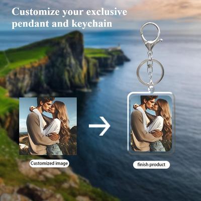 Customized Picture Women's Pendant, Acrylic Pendant,couple keychain,Easter Gift, Valentine's Day Gift,suitable for Couples, Anniversary Gift,