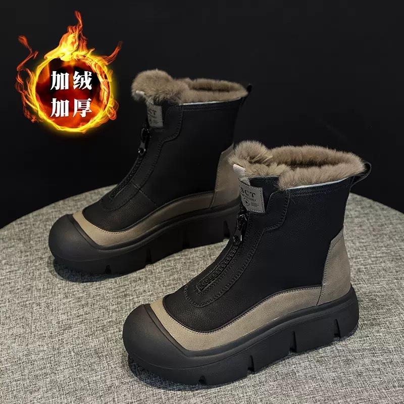Beliebte Martin-Stiefel Baumwollschuhe 2025 neu weiche Plateau vielseitige Herbst- und Winter neue Mutter High-Top Schneestiefel Kurzstiefel Damen