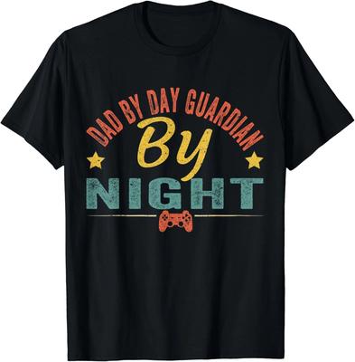 Gamer Dad Funny_ Dad by Day Guardian By Night Gaming Gift Unisex T-Shirt