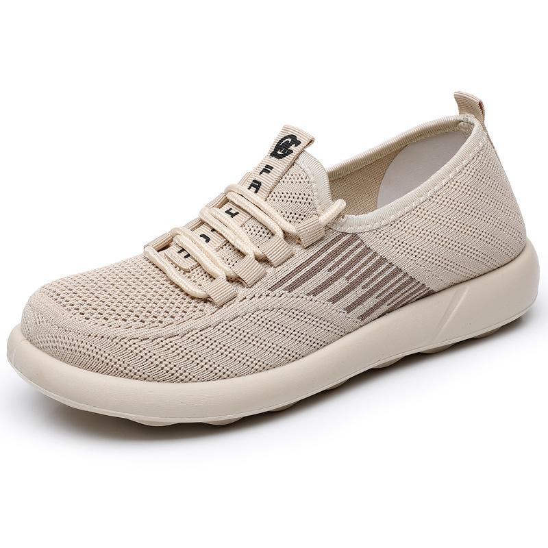 2025 Summer New Women's Traditional Cloth Shoes High Elastic Knitted Casual Walking Shoes Lightweight Travel Footwea