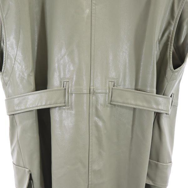 MAISON SPECIAL No Sleeve Faux Leather Jacket FREE Gray Women Used