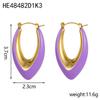 CARLIDANA New Simple and Fashionable U-shaped Stainless Steel Plated 18K Gold Plated Non-fading Oil Drop Earrings for Women