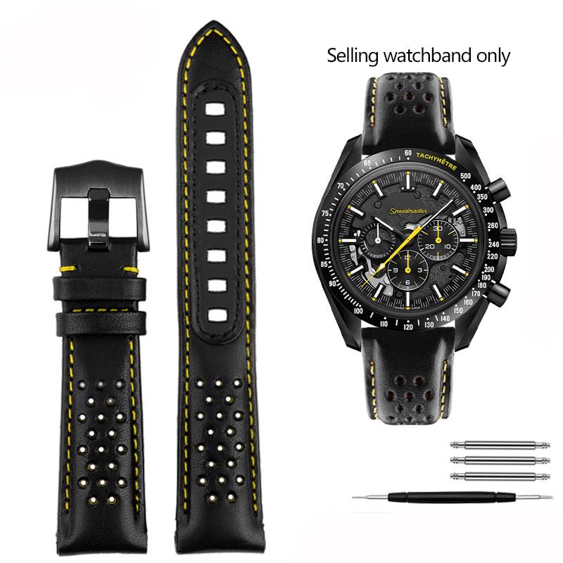 21mm Kalfsleer Horlogeband voor Omega Super Moon Dark Side Apollo 8 Serie Heren 311.92 Horlogeband Riem 311.92.44 Armband