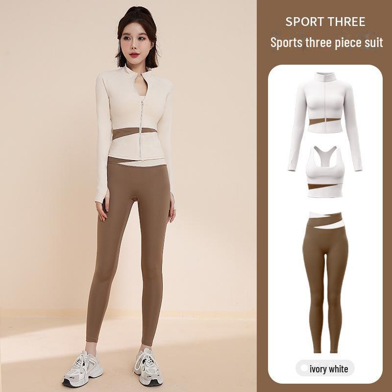 Women's Yoga Fitness Sportswear Set - Yoga Tops & Running Suits with Sun Protection.