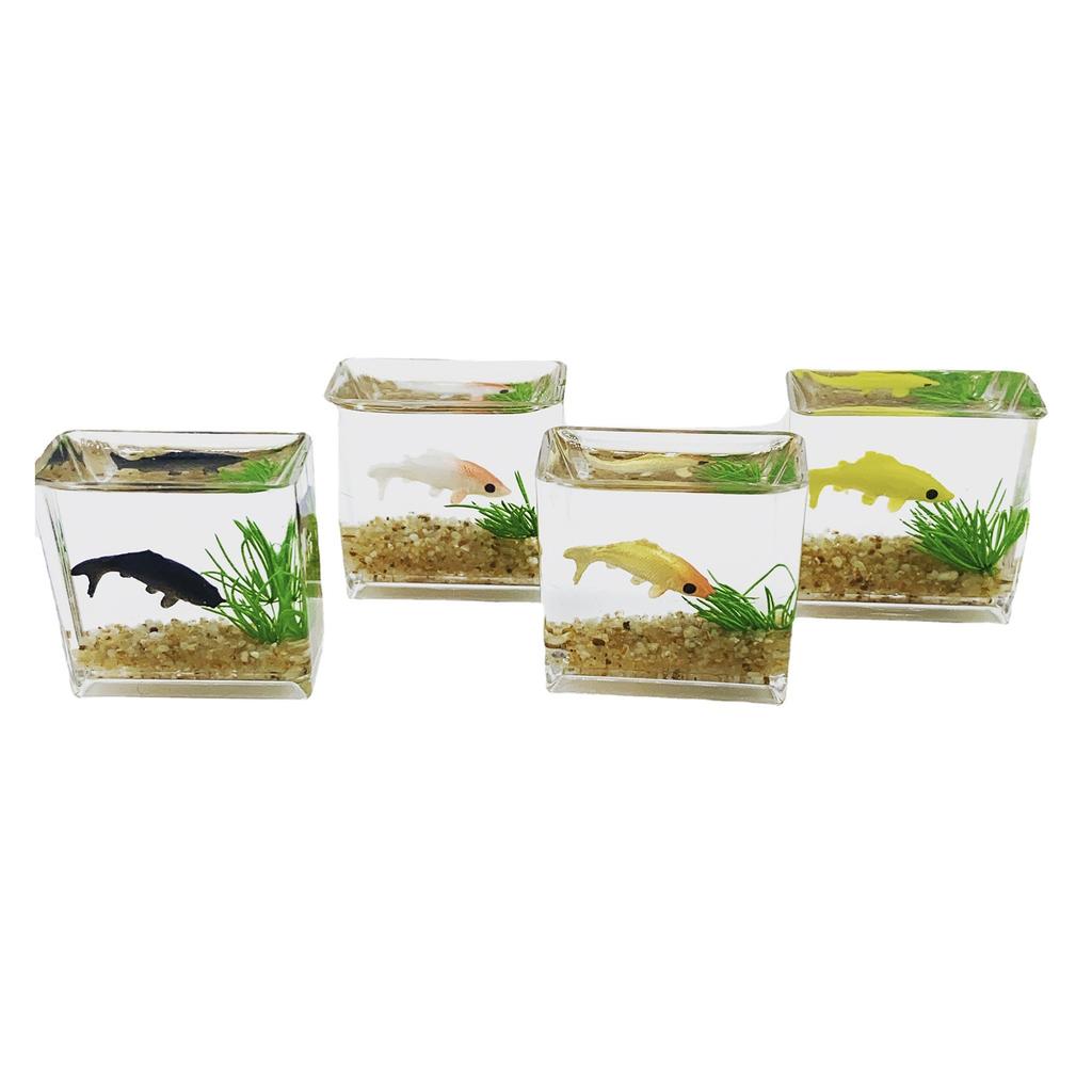 Dollhouse Miniature Glass Fish Tank Ornaments Simulation Aquarium  Model Home Decor Toy Doll House Accessories