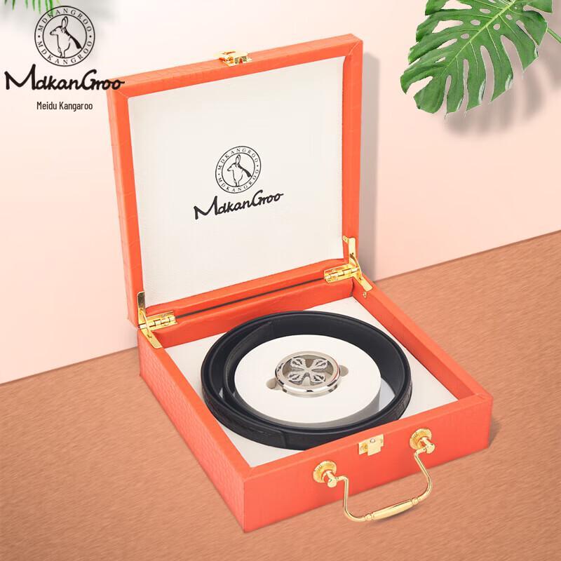 Meidudai Kangaroo Men s Crocodile Leather Belt Gift Set