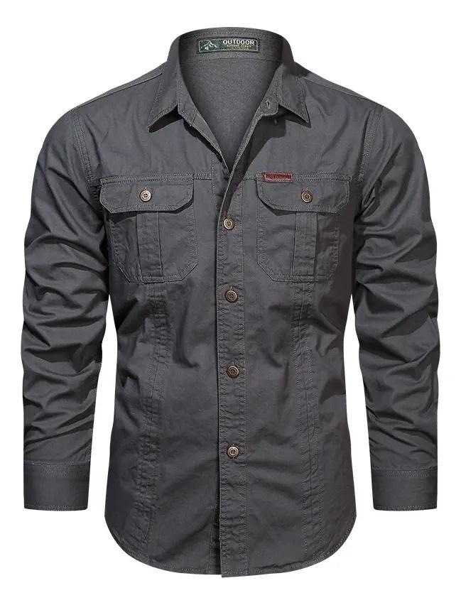 Summer Tactical Shirt Men's Breathable Long Sleeved Work Shirt