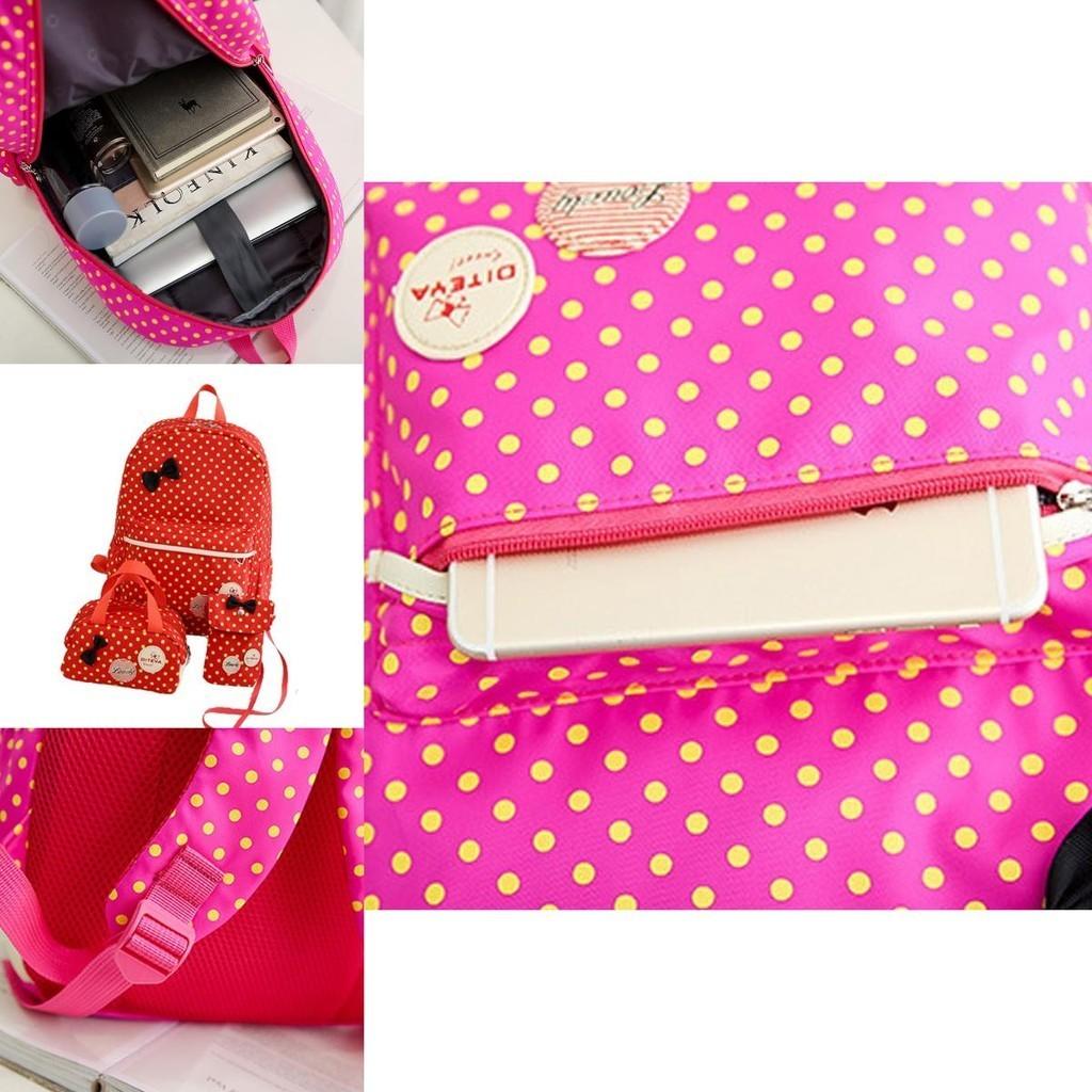 Scuola Media 3 Pezzi/Set Zaino in Tela Con Borsa Pranzo e Borsa Telefono Grande Capacità Per Materiale Scolastico