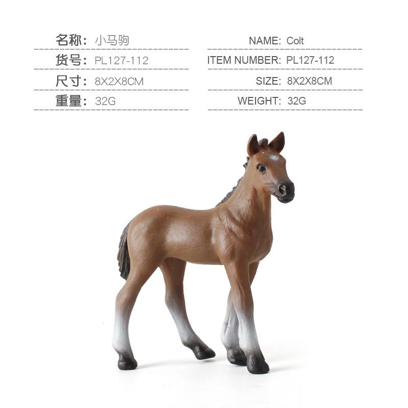 Kids Simulation Clydesdale Horse Foal Stallion Ranch Horse Static Solid Animal Model Ornament Toy