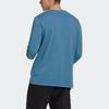 Adidas Originals Trefoil Logo Print Crew Neck Long Sleeve T-Shirt Men Tops Blue HM2488