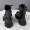 Móda 2024 Módní dámské boty Boční zip Dámské kozačky Módní šněrovací vpředu Moderní kozačky Dámské Zimní Krátký plyš Kozačky do půli lýtka