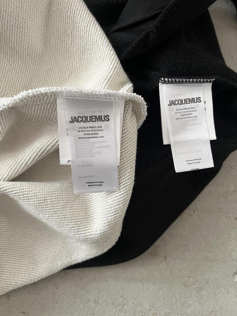Męski modny kardigan-bluza Jacquemus z czystej bawełny frotte z haftowanym logo